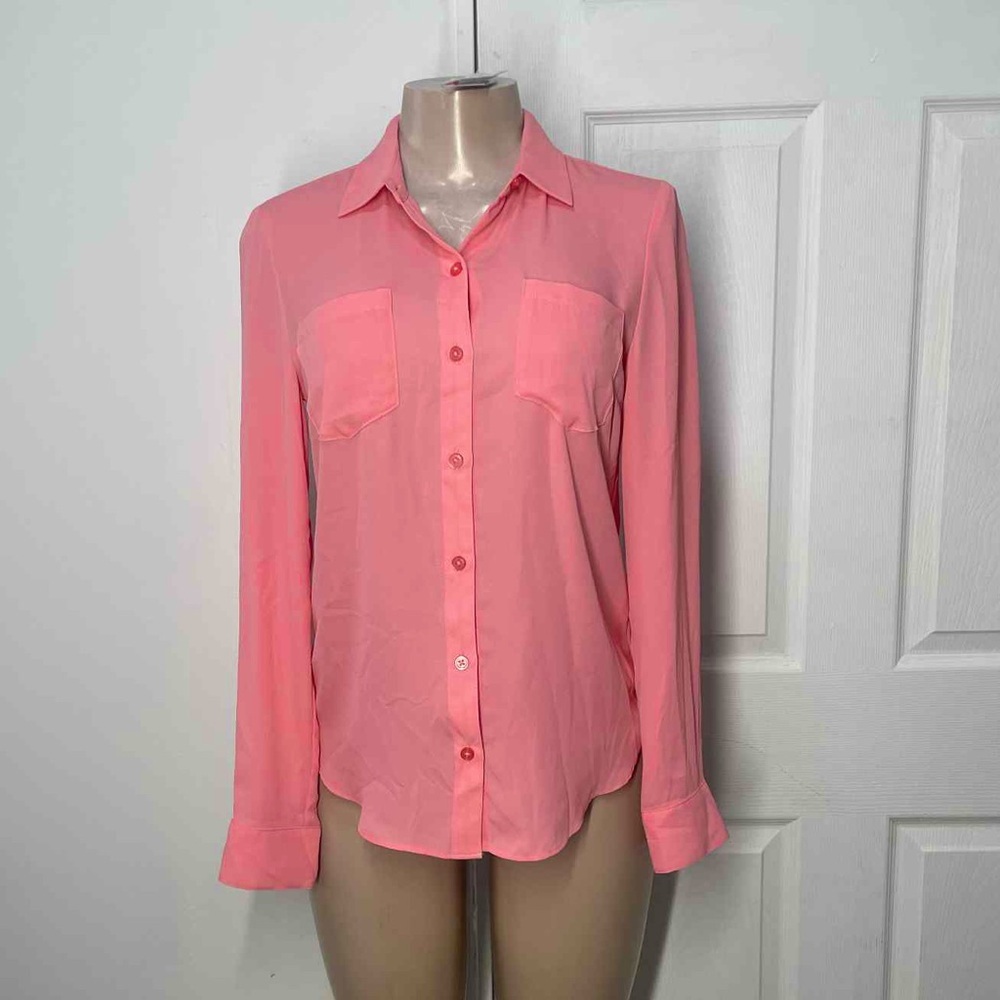 White House Black Market Coral Button-Down Shirt